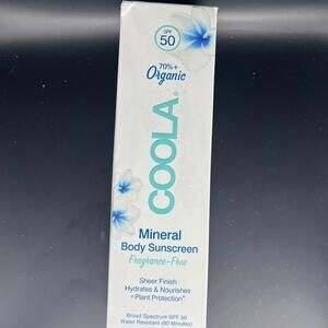 COOLA Organic Mineral Sunscreen Body Sunscreen SPF 50, Fragrance-Free, EXP 3/27